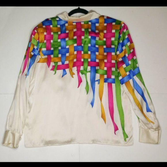 SOLD Vintage Francesca Damon Sz 16 100% Silk Top - Picture 2 of 5